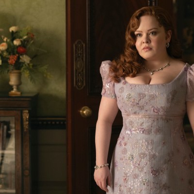 Bridgerton. Nicola Coughlan as Penelope Featherington in episode 308 of Bridgerton.