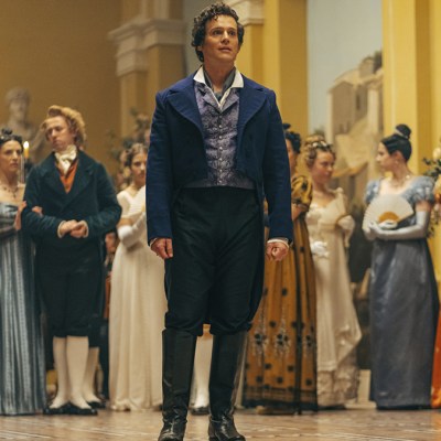 Jonathan Groff wearing Regency costume in Doctor Who series 14 episode "Rogue"